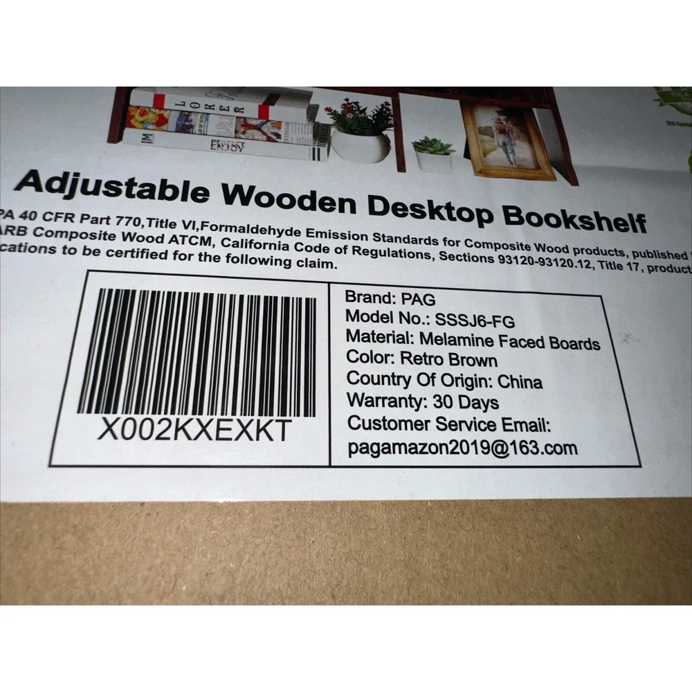 Wood Adjustable Expandable Desktop Bookshelf Display Rack Wooden Antique Color